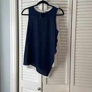 WHBM NWT navy and white sleeveless tunic size small